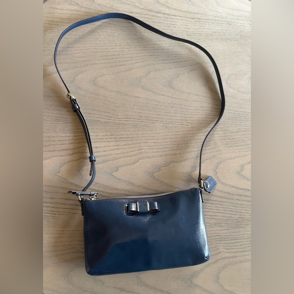 Coach Darcy Bow East West Crossbody Bag – Royal Blue Leather, Silver Hardware - Picture 1 of 6